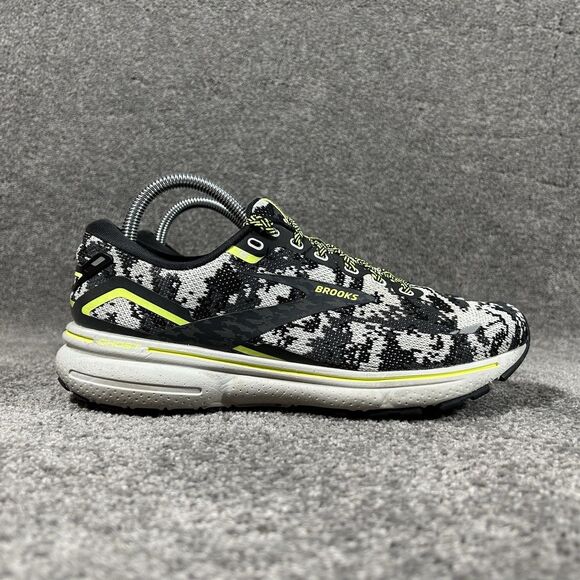Brooks Shoes - Brooks Ghost 15 White Black Camo Running Shoes 1203801B029 Womens Sz 8.5
